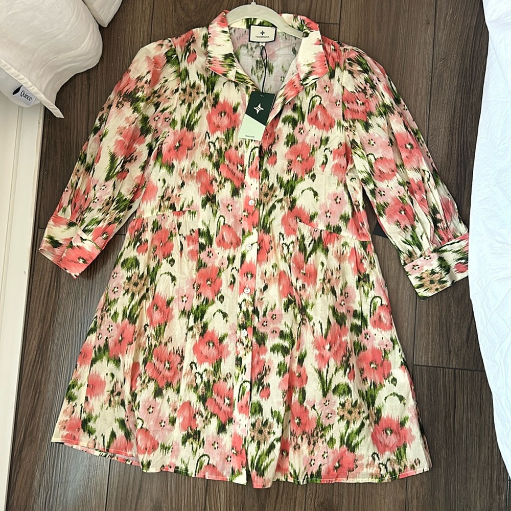 Tuckernuck floral shirt dress- S